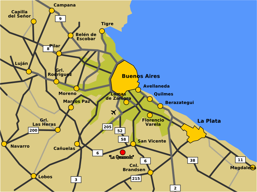 Übersichtskarte Buenos Aires und Umgebung